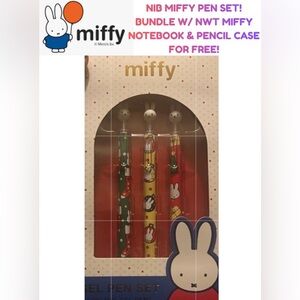 NWT MIFFY BALLPOINT PEN SET! BUNDLE W/NIB MIFFY NOTEBOOK & PENCIL CASE 4 FREE!